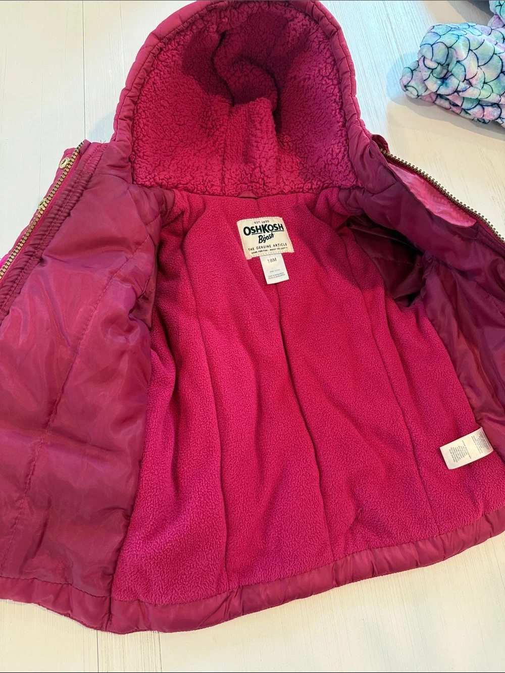 Toddler Quilted Hooded Jacket - Raspberry NEVER WORN